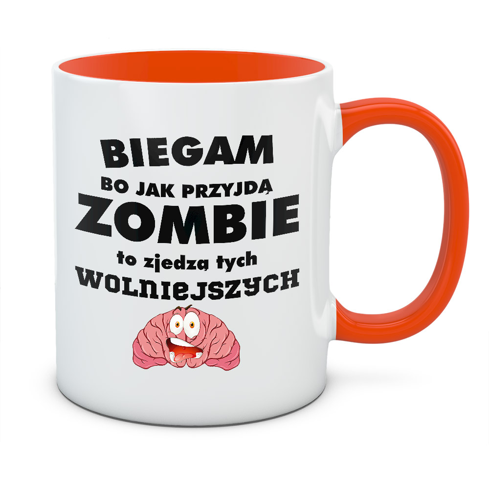Kubek BIEGAM BO JAK PRZYJDĄ ZOMBIE