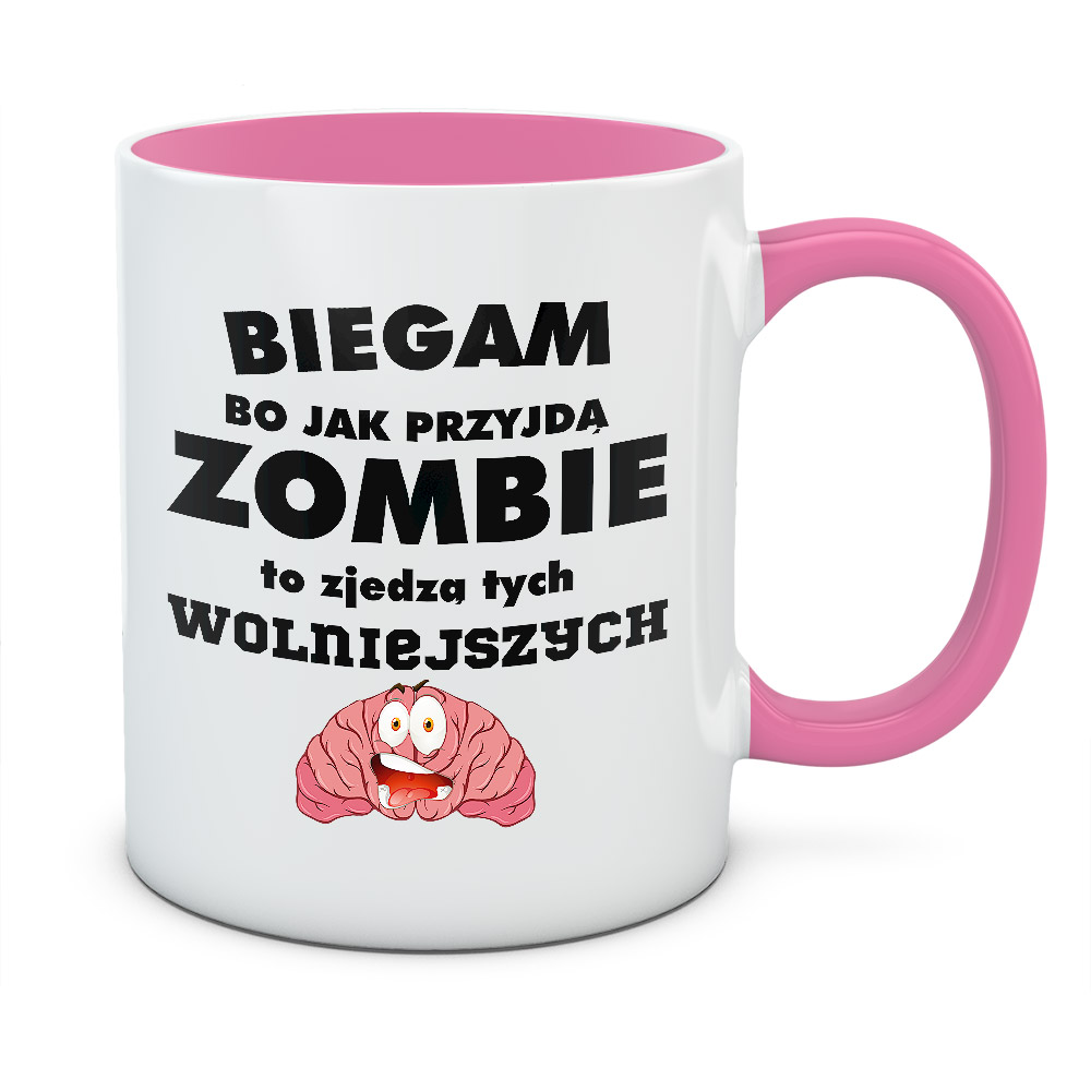 Kubek BIEGAM BO JAK PRZYJDĄ ZOMBIE