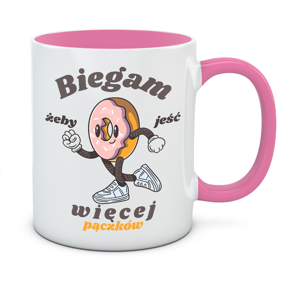Kubek BIEGAM ŻEBY JEŚĆ WIĘCEJ PĄCZKÓW