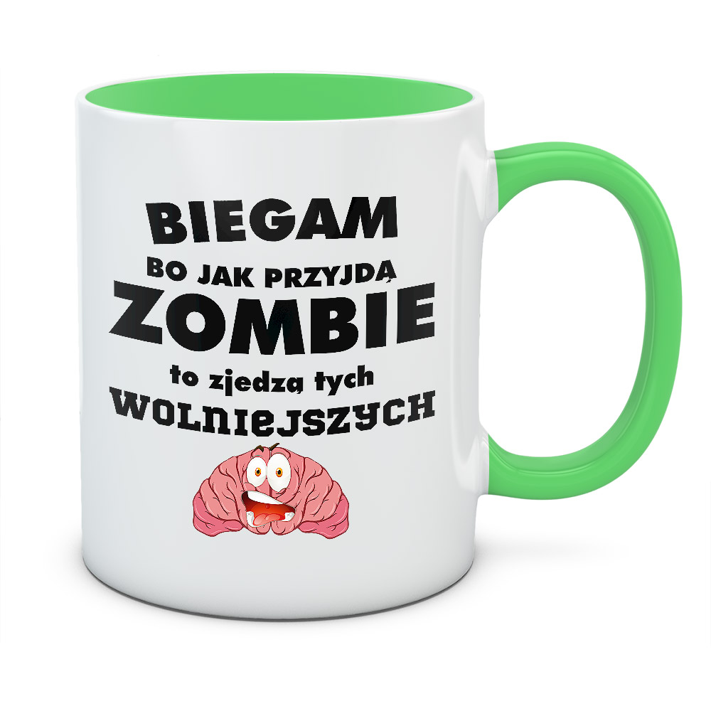 Kubek BIEGAM BO JAK PRZYJDĄ ZOMBIE