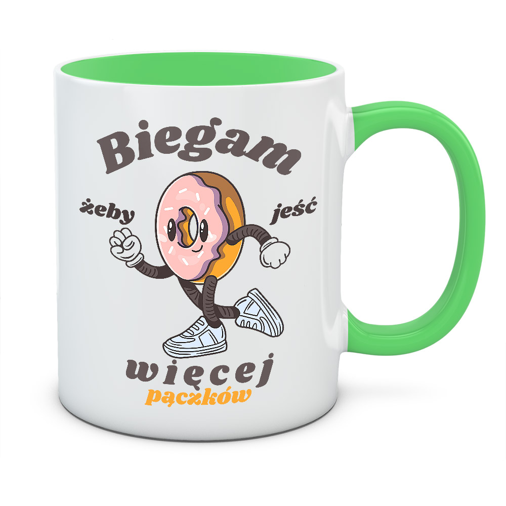 Kubek BIEGAM ŻEBY JEŚĆ WIĘCEJ PĄCZKÓW