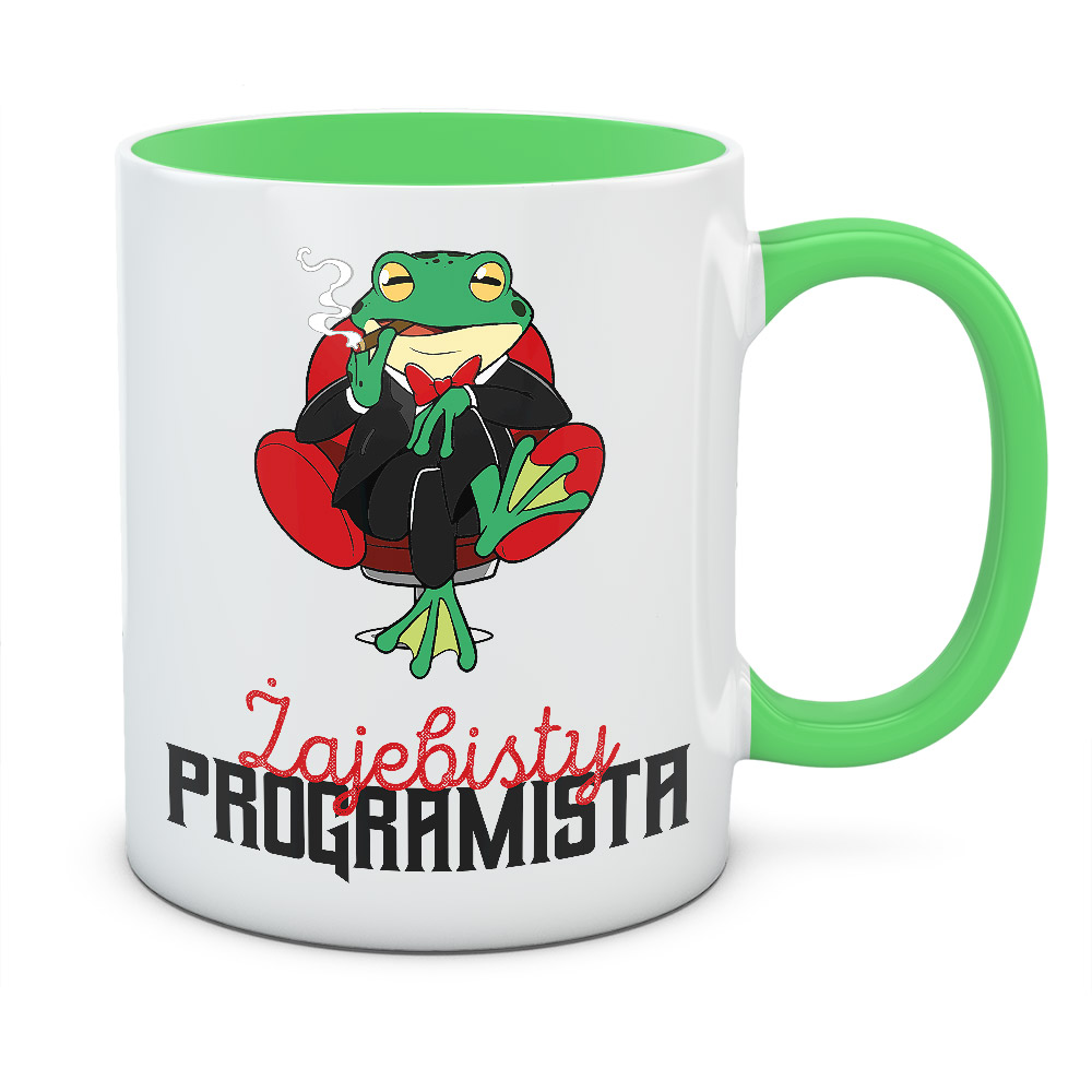 Kubek Żajebisty programista, kolor zielony