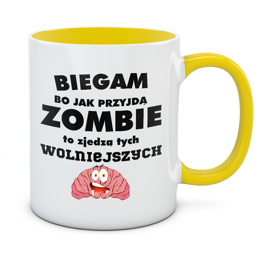 Kubek BIEGAM BO JAK PRZYJDĄ ZOMBIE