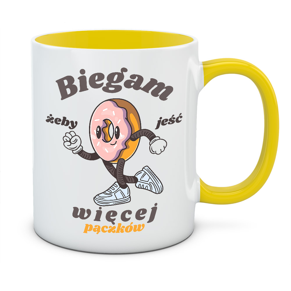 Kubek BIEGAM ŻEBY JEŚĆ WIĘCEJ PĄCZKÓW