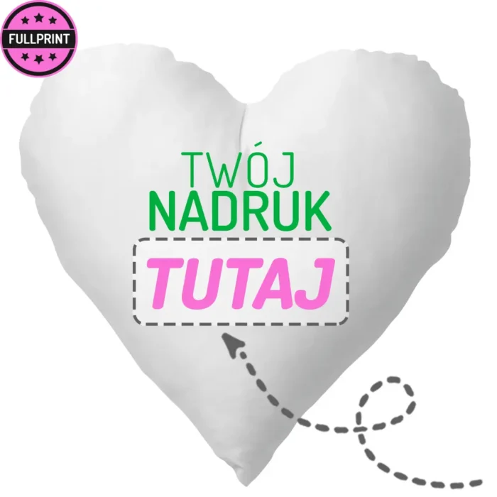 poduszka serce z własnym nadrukiem, główna grafika