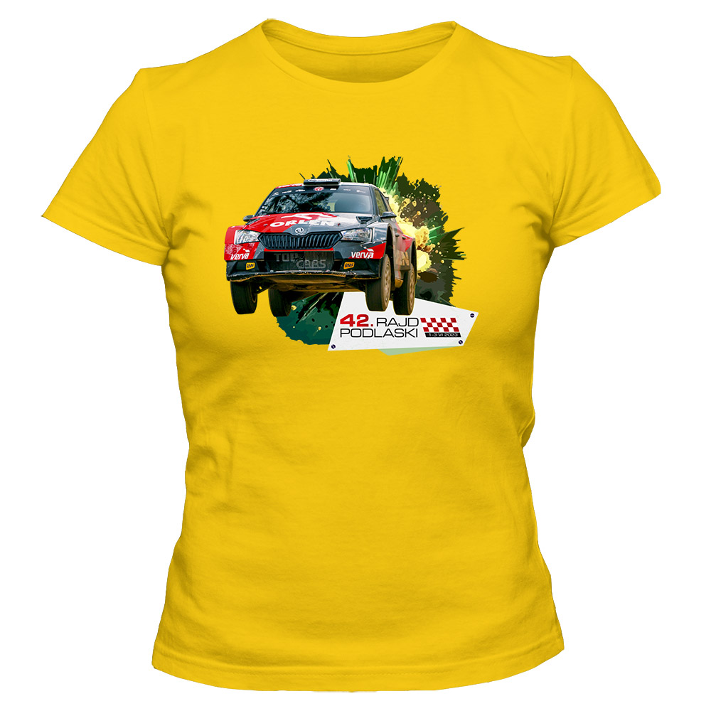 Koszulka damska 42 Rajd Podlaski 02, kolor żółty