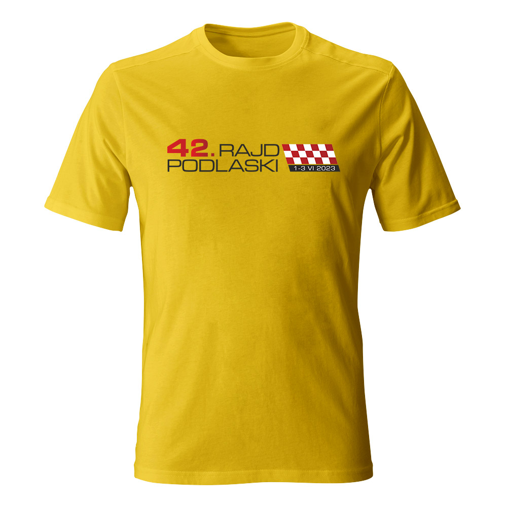 Koszulka męska 42 Rajd Podlaski 01, kolor żółty