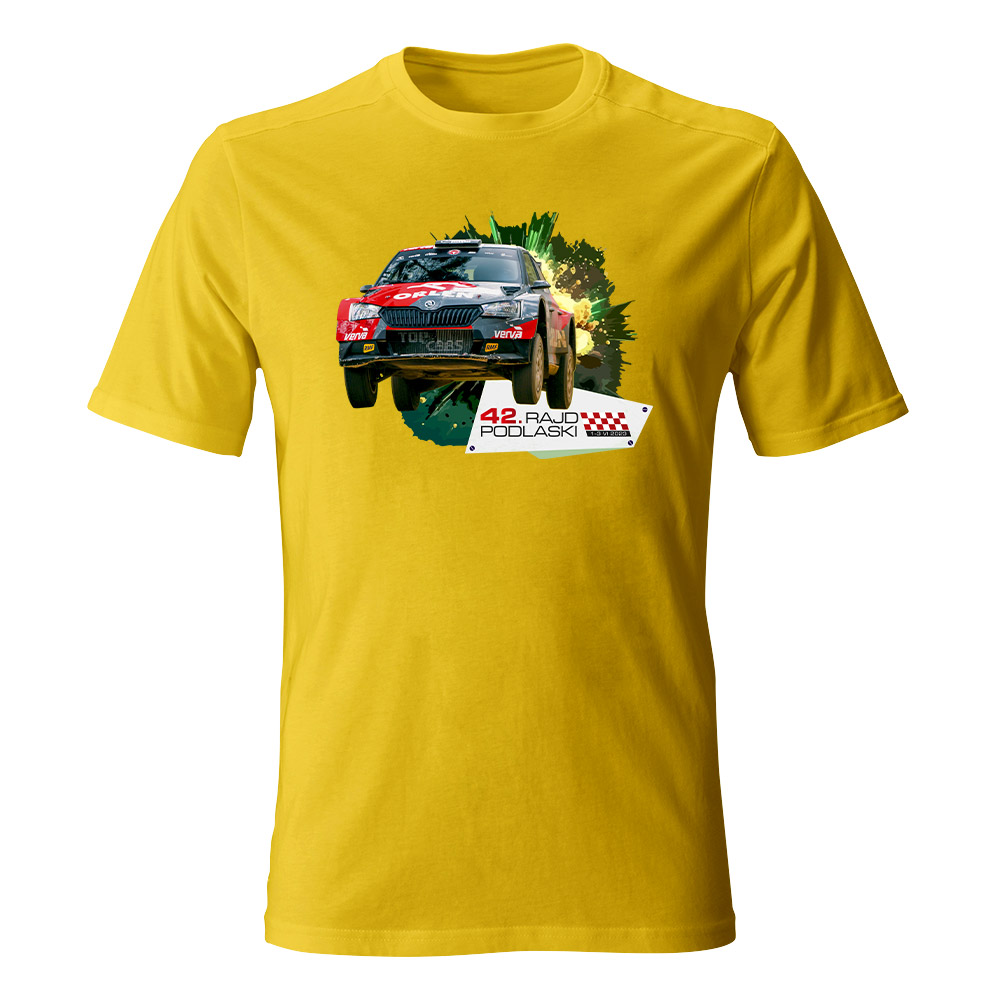 Koszulka męska 42 Rajd Podlaski 02, kolor żółty