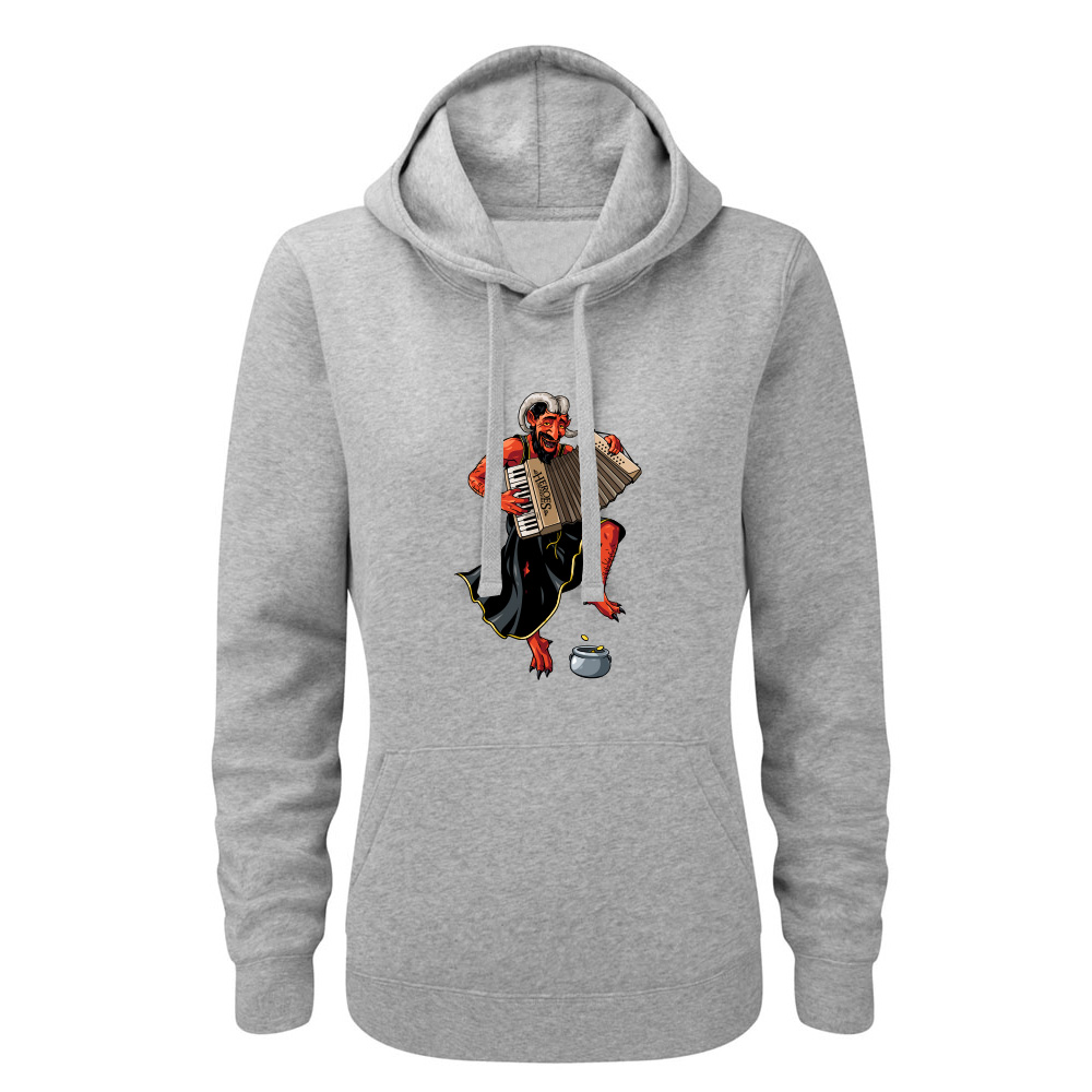 Bluza damska z kapturem z nadrukiem DIABELSKI AKORDEONISTA