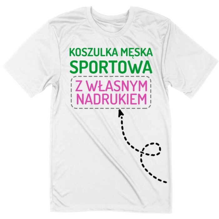 koszulka męska sportowa z własnym nadrukiem, grafika produktowa