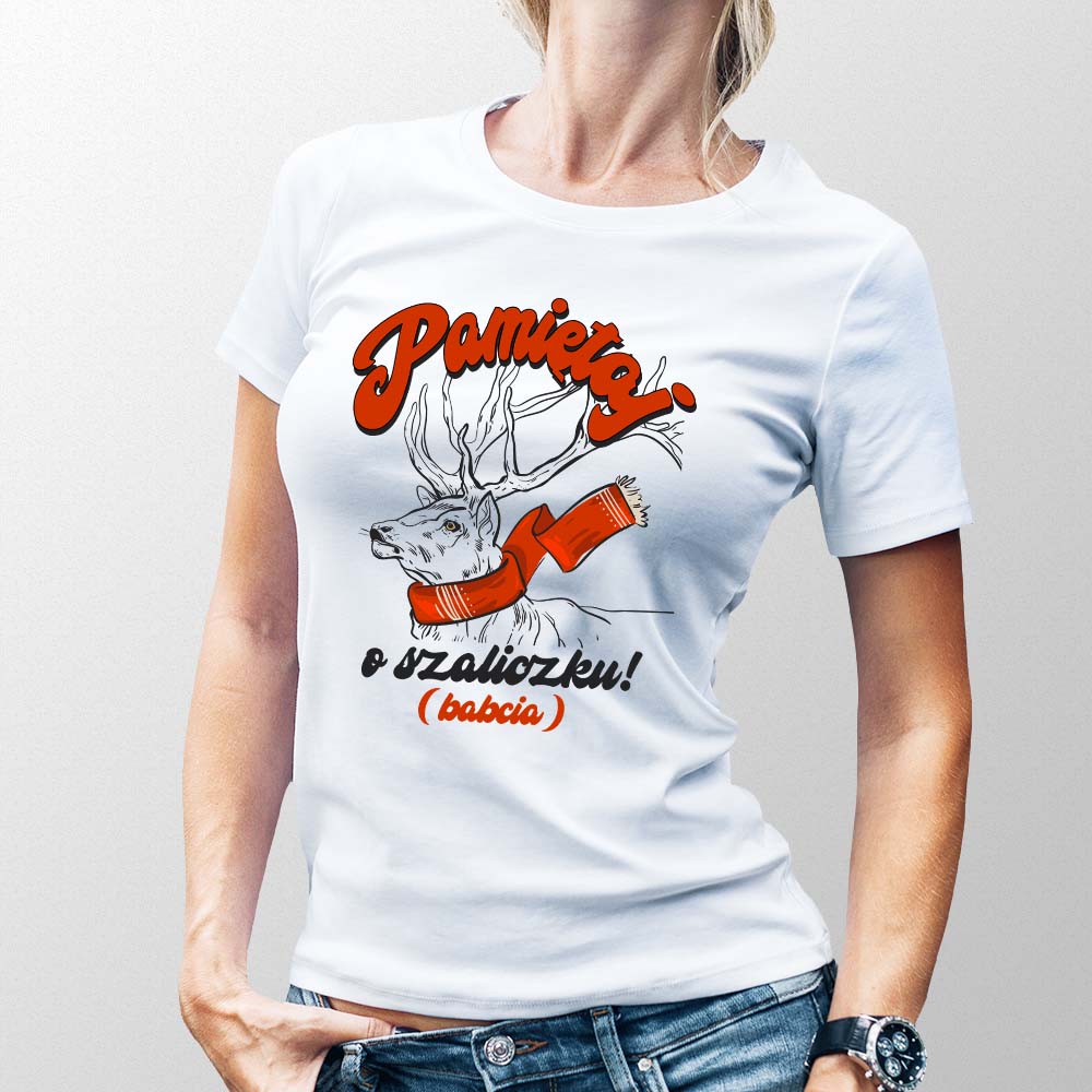 Koszulka świąteczna damska Szaliczek