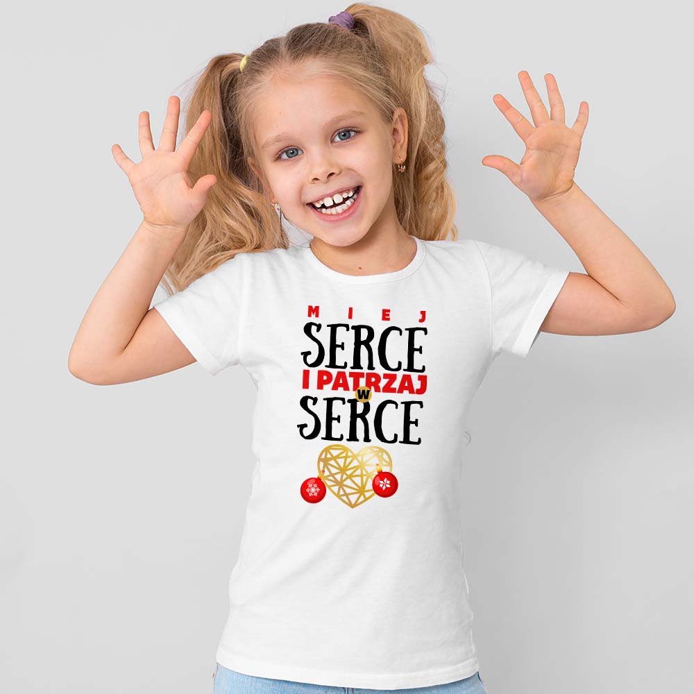 Koszulka świąteczna dziecięca Patrzaj w serce
