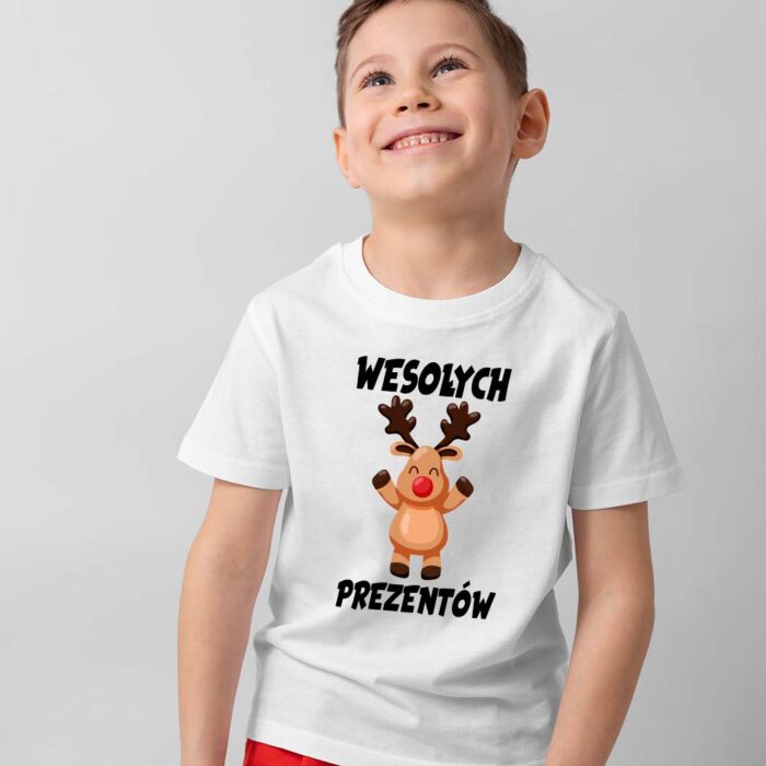 Koszulka świąteczna dziecięca Wesołych prezentów