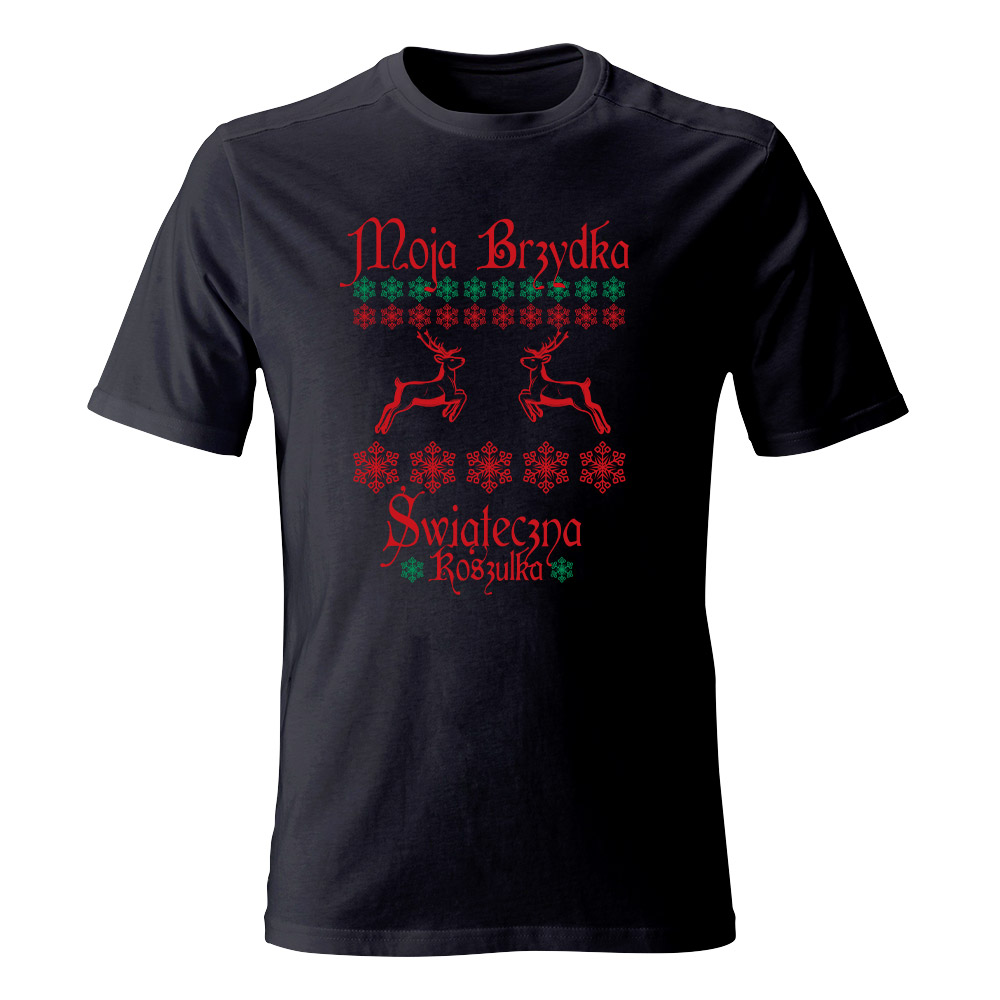 Koszulka świąteczna męska MOJA BRZYDKA ŚWIĄTECZNA KOSZULKA