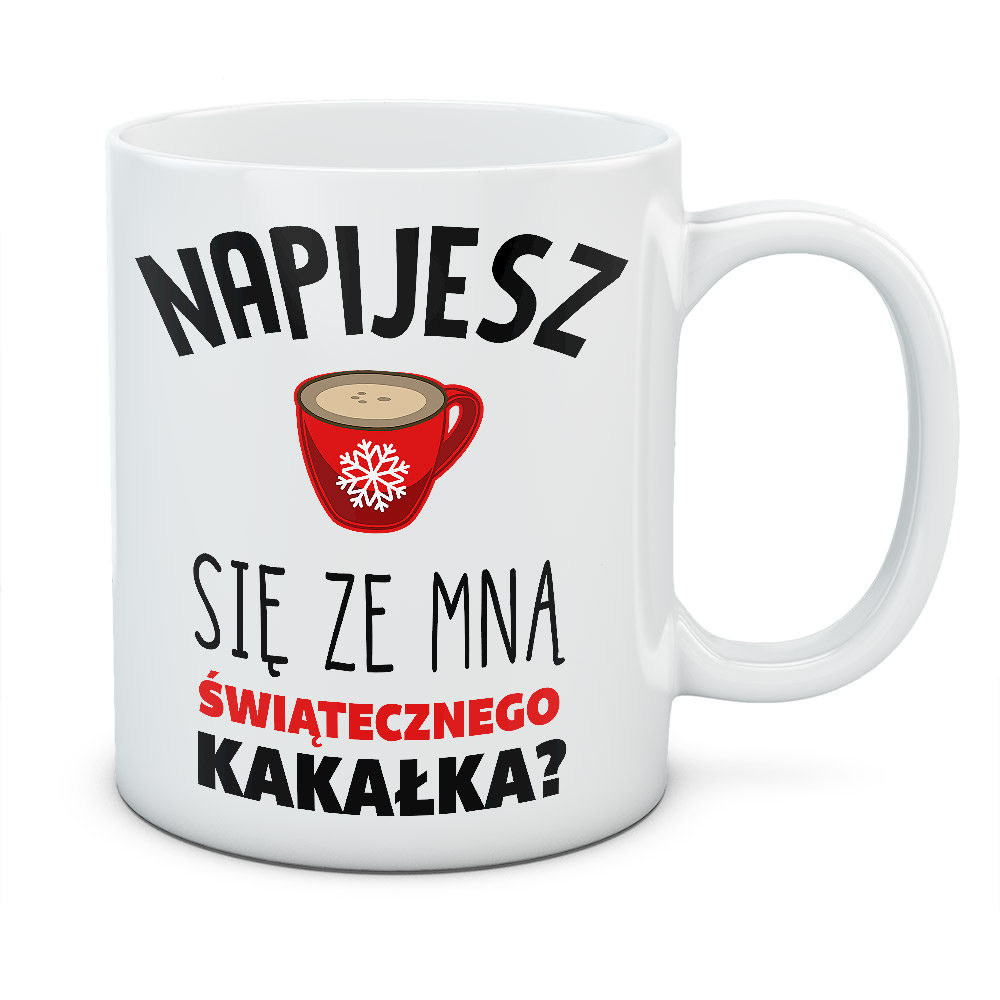 Kubek świąteczny Kakałko, kolor biały