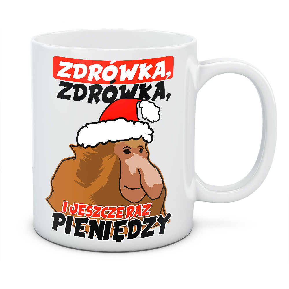 Kubek świąteczny Zdrówka, kolor biały
