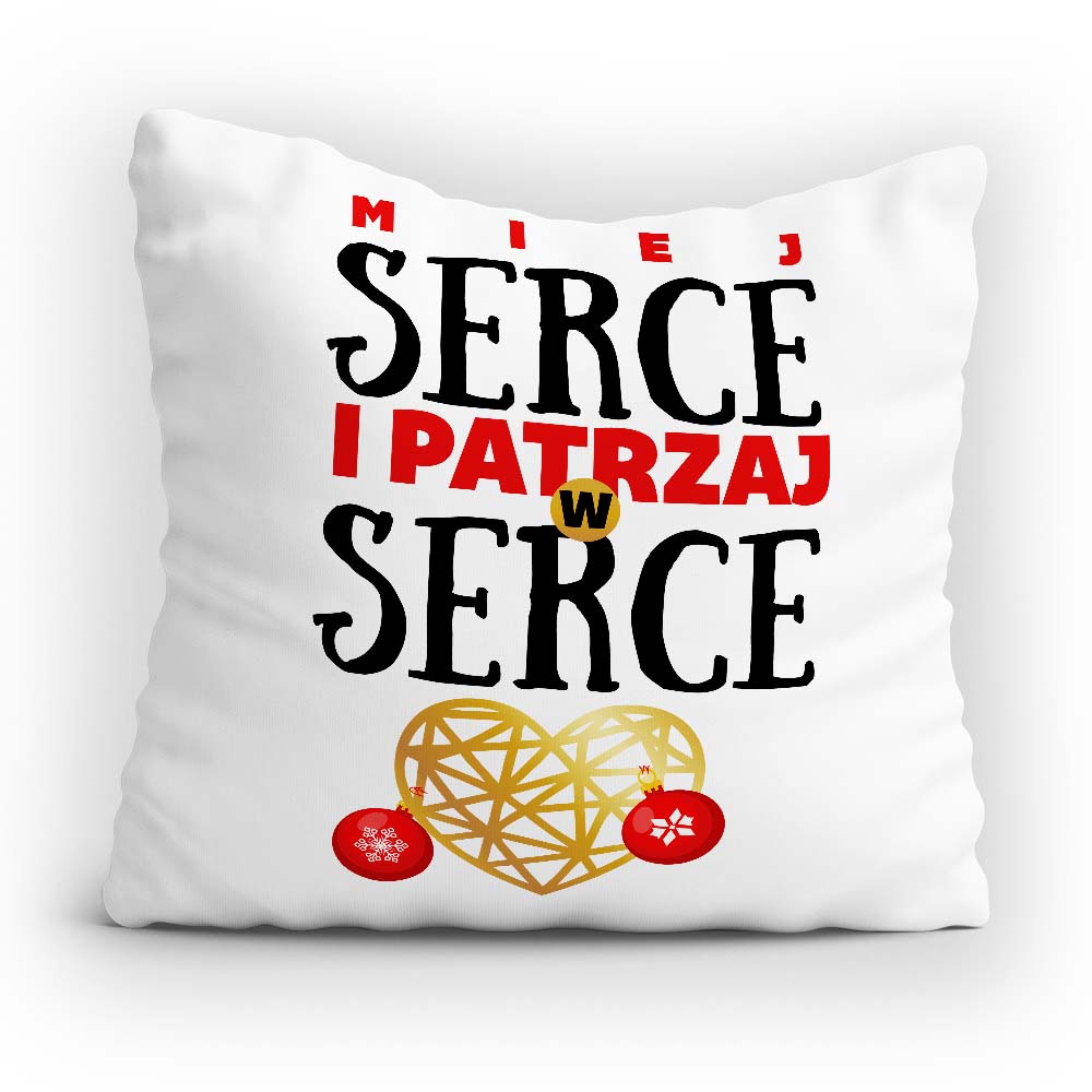 Poduszka świąteczna Patrzaj w serce