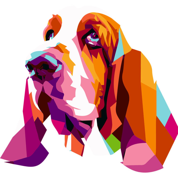 Kubek Basset hound, kolor biały