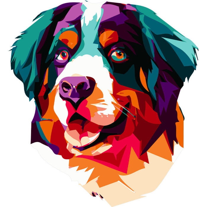 Kubek Berneński pies pasterski, kolor biały