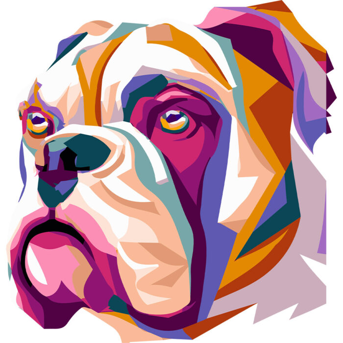 Kubek Bulldog amerykański, kolor biały