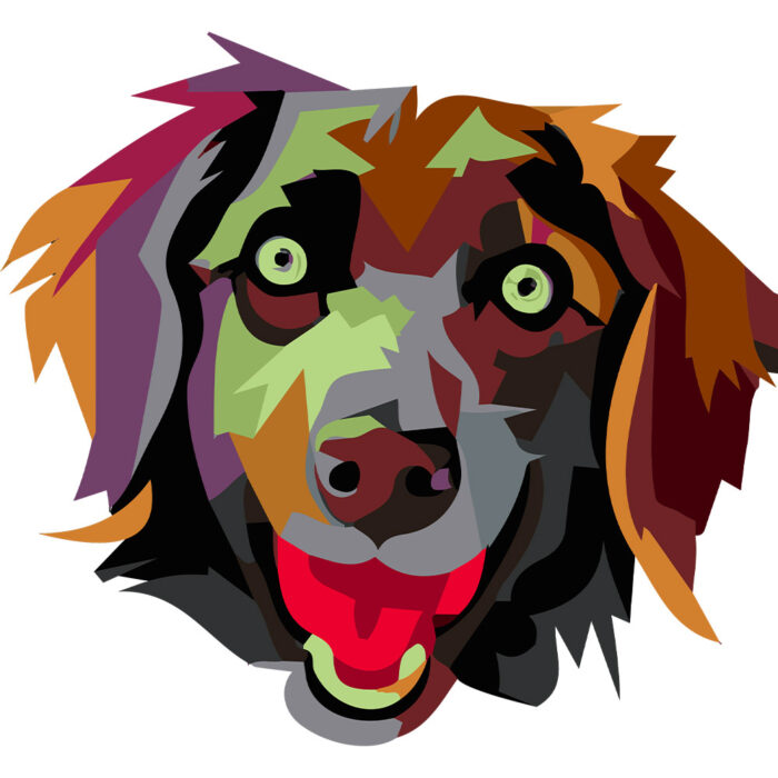 Kubek Flat coated retriever, kolor biały