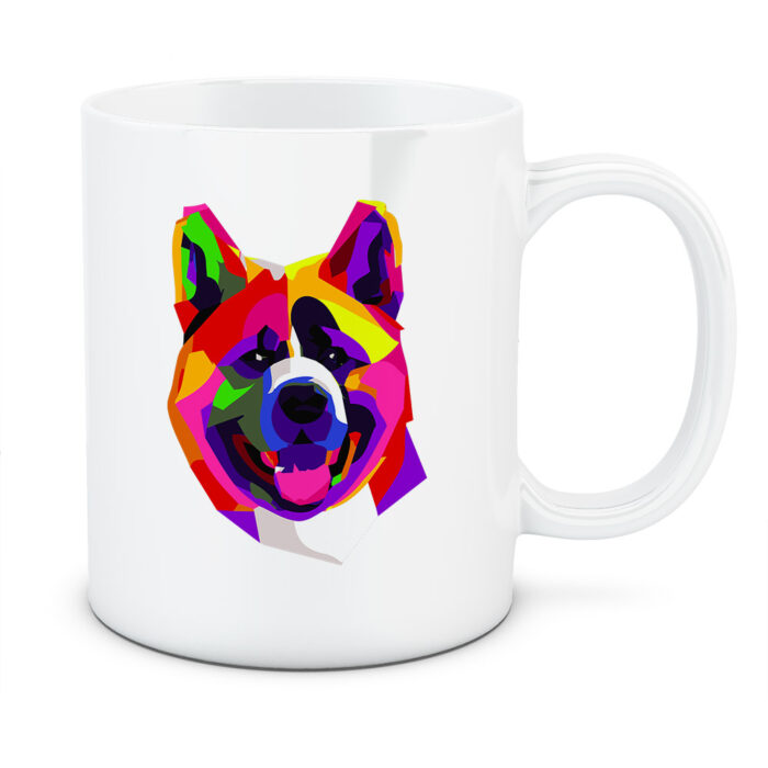 Kubek Akita amerykańska, kolor biały