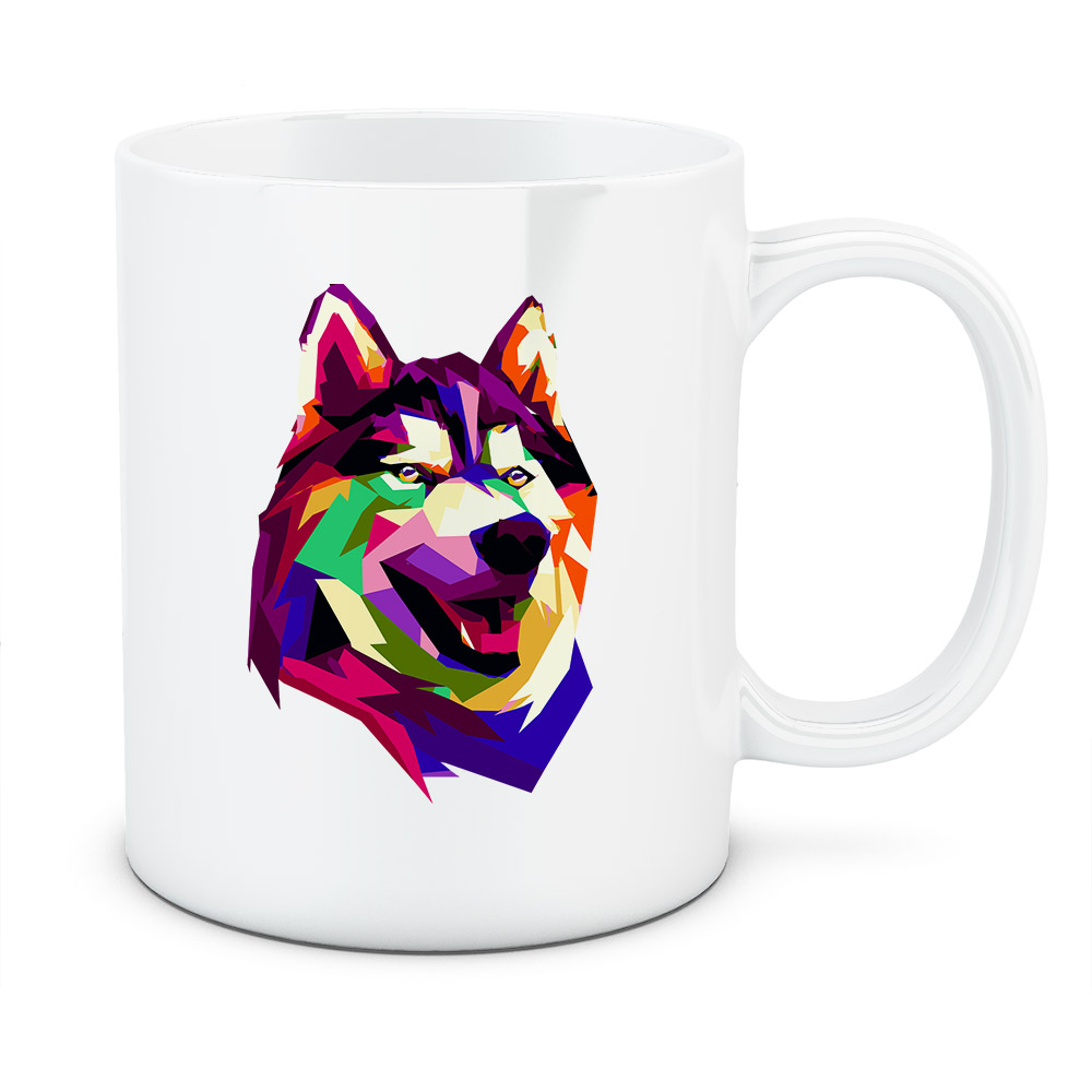 Kubek Alaskan malamute, kolor biały