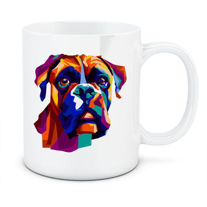 Kubek Bokser, kolor biały