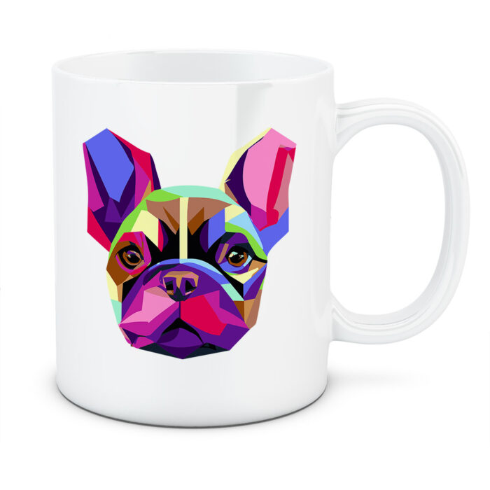 Kubek Buldog francuski, kolor biały