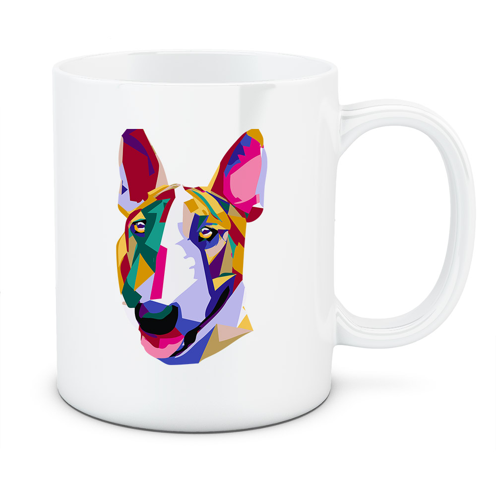 Kubek Bull terrier, kolor biały
