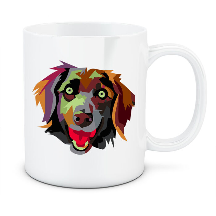 Kubek Flat coated retriever, kolor biały