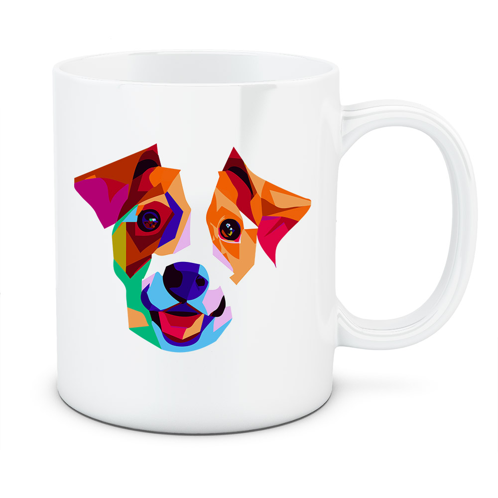 Kubek Jack Russel terrier, kolor biały