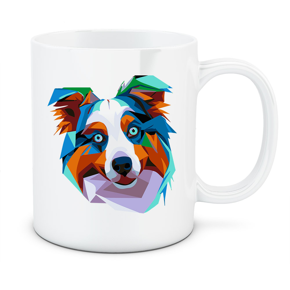 Kubek Owczarek australijski, kolor biały