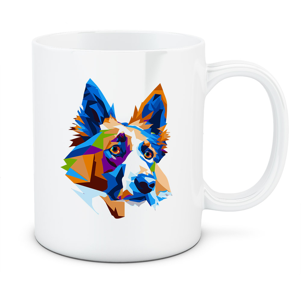 Kubek Owczarek niemiecki długowłosy, kolor biały