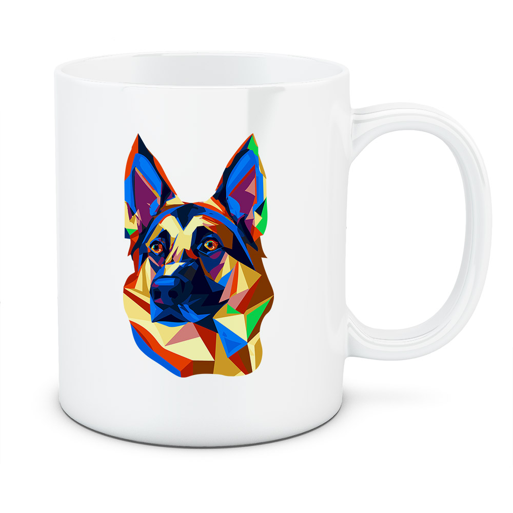 Kubek Owczarek niemiecki, kolor biały