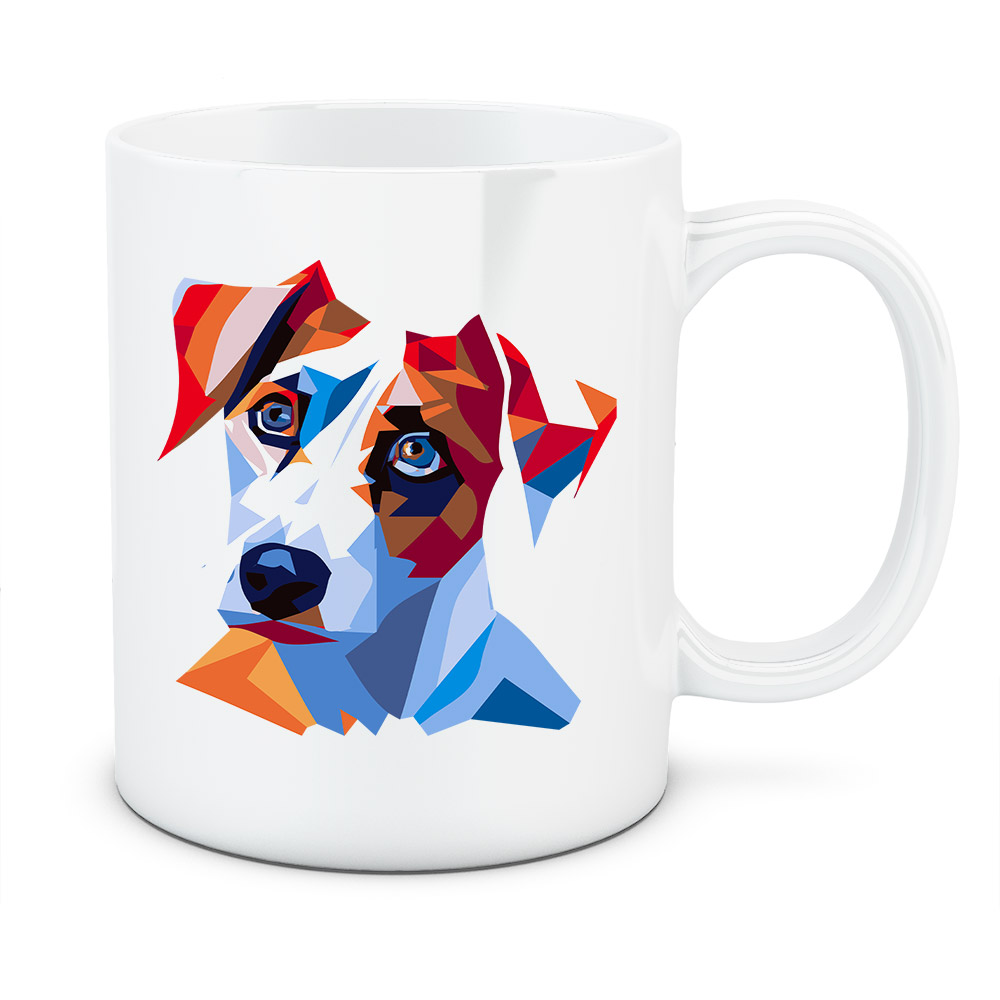 Kubek Parson Russel terrier, kolor biały