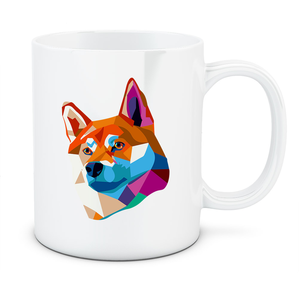 Kubek Shiba Inu, kolor biały
