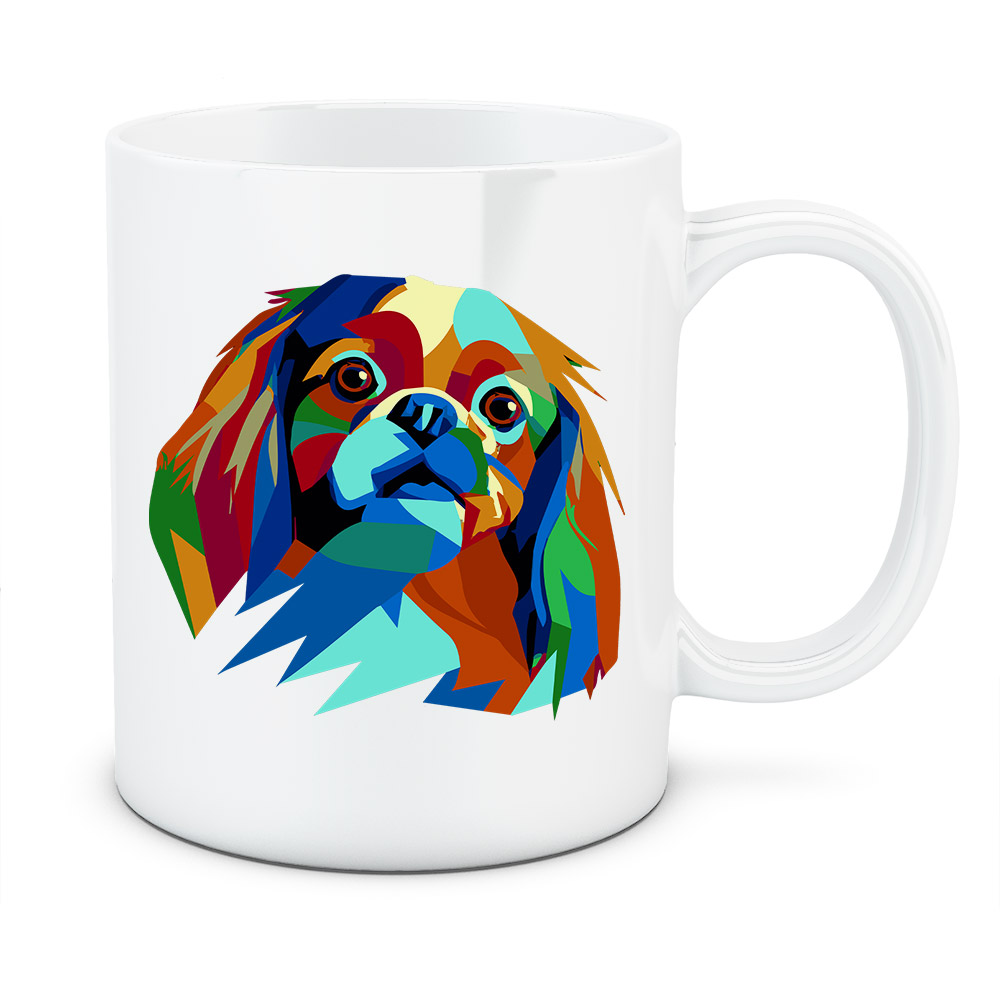 Kubek Spaniel tybetański, kolor biały