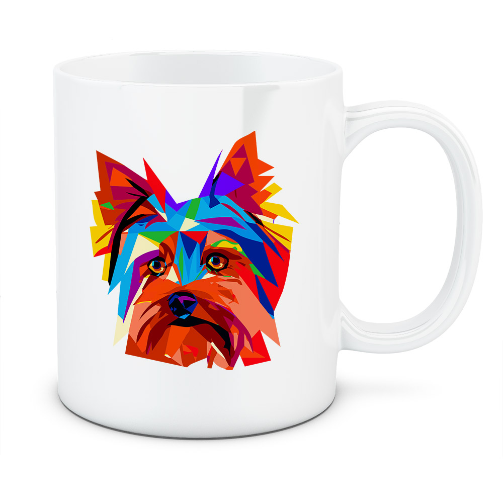 Kubek Yorkshire terrier, kolor biały