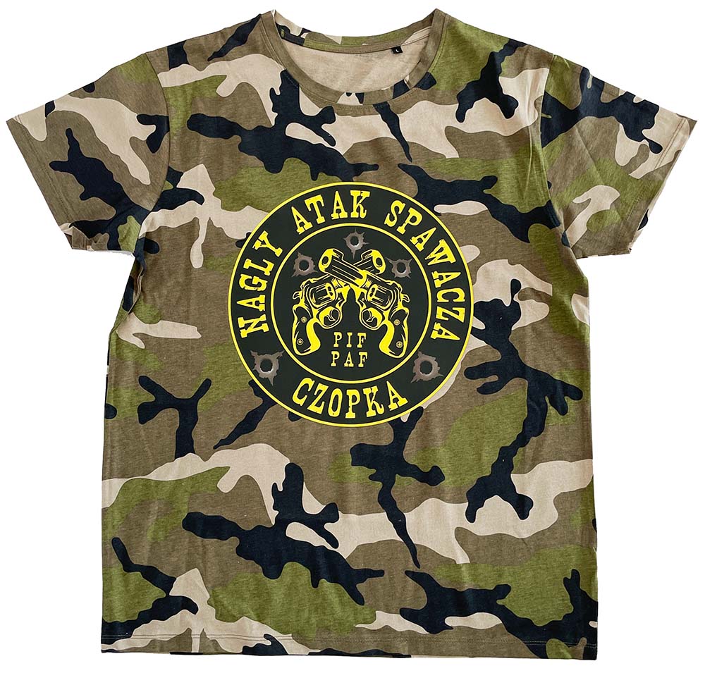 koszulka męska moro z własnym nadrukiem