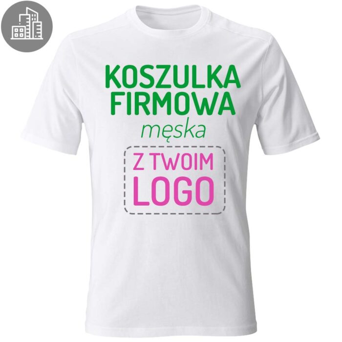 koszulka firmowa męska z własnym logo, grafika produktowa