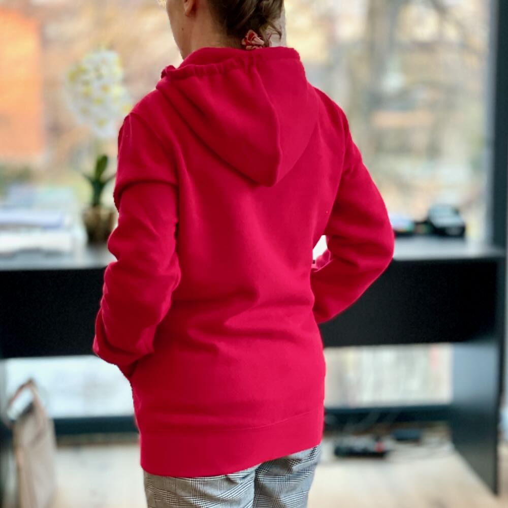 Bluza damska rozpinana z kapturem RUSSELL, czerwona, S