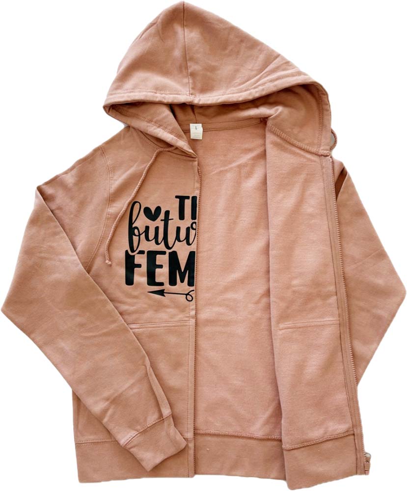 damska rozpinana bluza z kapturem z własnym nadrukiem