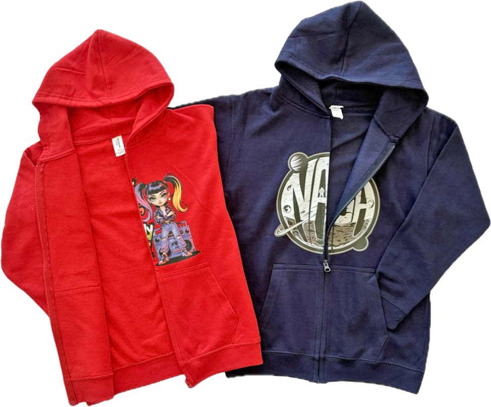 dziecięca rozpinana bluza z kapturem z własnym nadrukiem