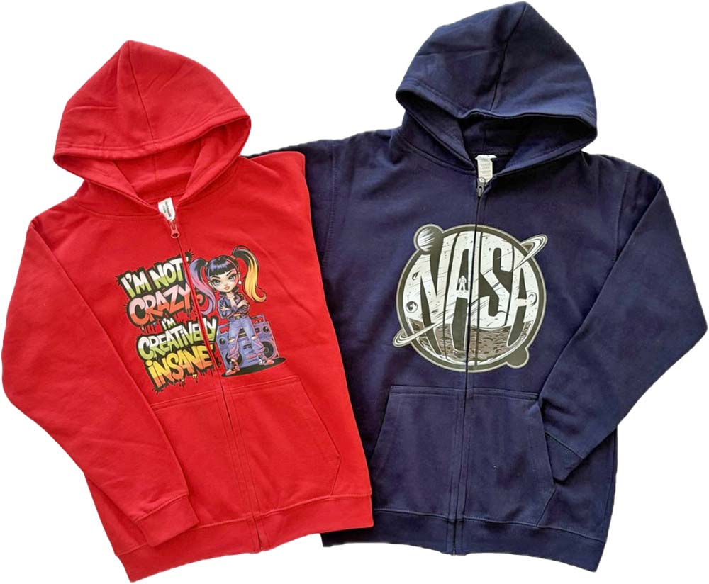 dziecięca rozpinana bluza z kapturem z własnym nadrukiem