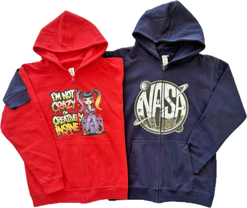 dziecięca rozpinana bluza z kapturem z własnym nadrukiem