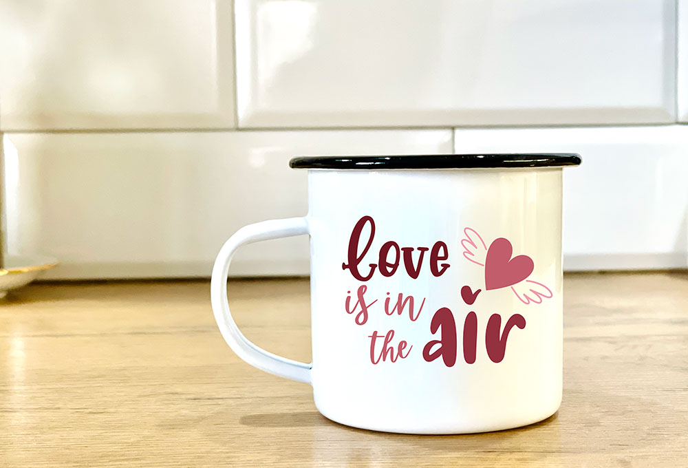 kubek emaliowany z własnym nadrukiem