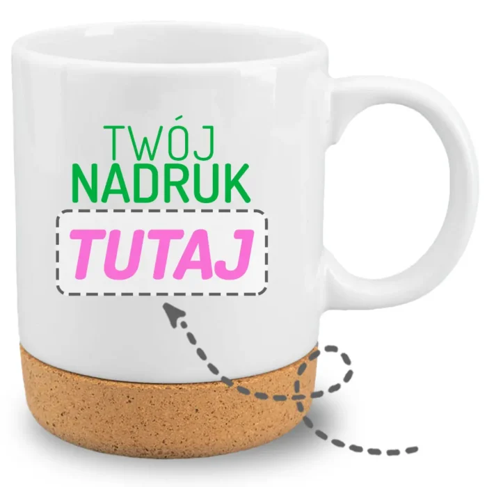 kubek z korkiem z własnym nadrukiem, główna grafika