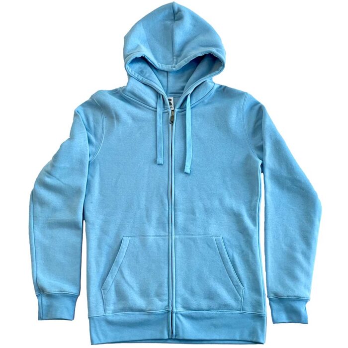 Bluza damska rozpinana z kapturem RUSSELL, niebieska jasna, M