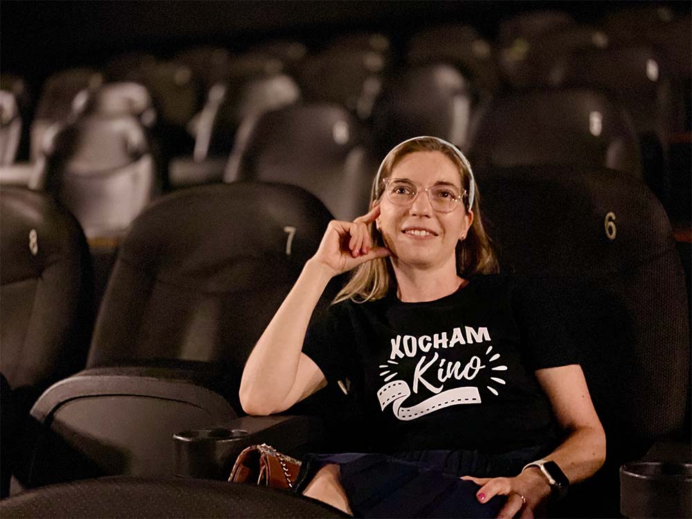 koszulka z nadrukiem "kocham kino"